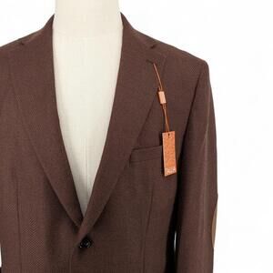 Tallia Men's Slim-Fit Wool Blend Sport Coat Blazer Jacket Rust Brown 44 R